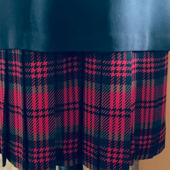 Linda Allard for Ellen Tracy Petite Silk Party Dress (10P) Black Red Plaid - Picture 5 of 6